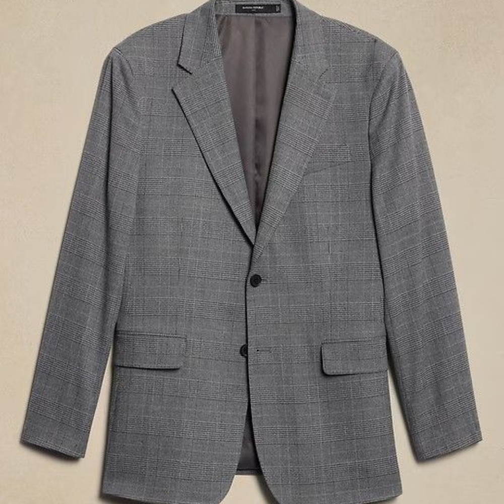 Banana Republic Charcoal Plaid Blazer